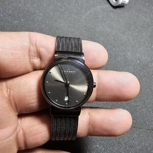 Skagen 355SMM1 Ladies Quartz Watch All Black Tone Date Just 25mm Parts Or Repair